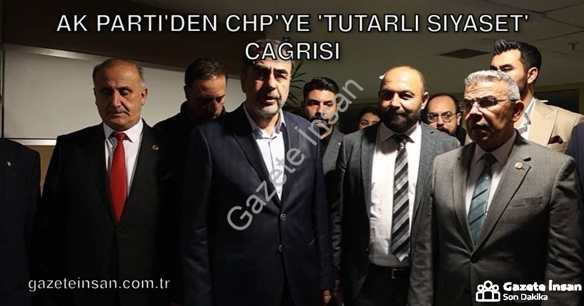"AK Parti'den CHP'ye 'Tutarlı Siyaset' Çağrısı" başlıklı haber için fotorealistik, profesyonel bir h