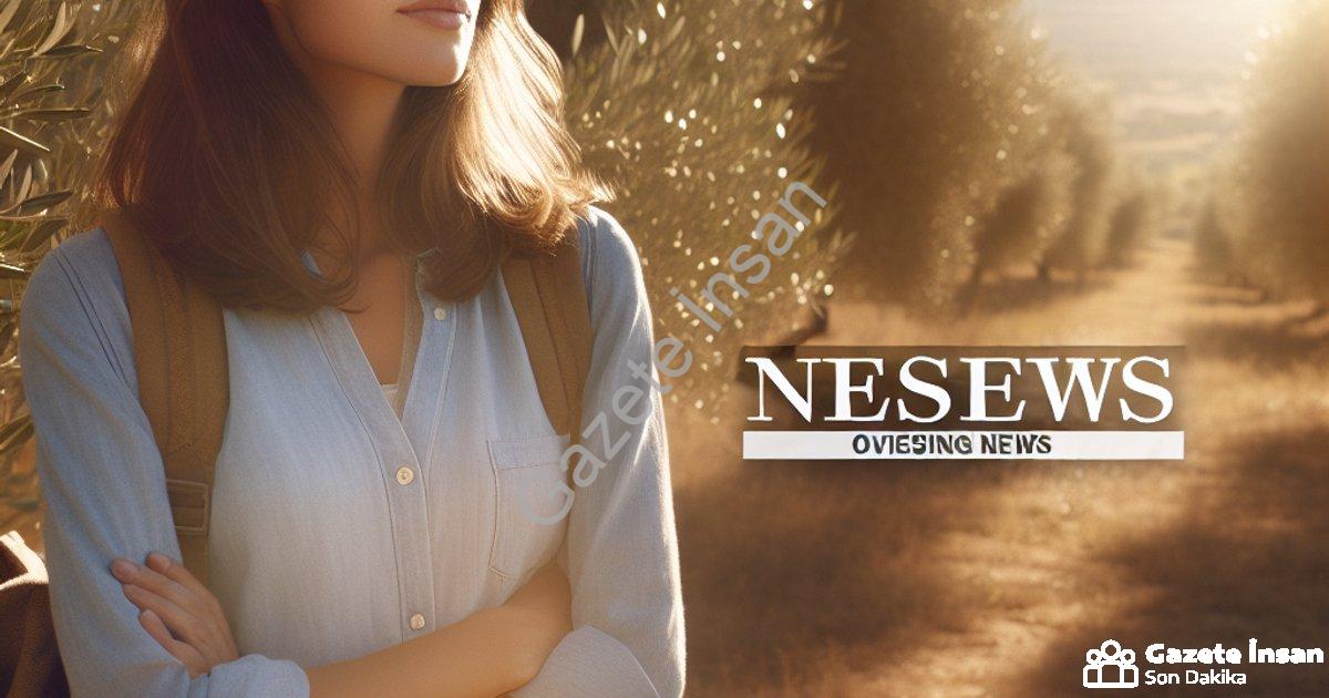 "Genç kadın öğretmen toprağa dönüp huzuru zeytin bahçesinde buldu" başlıklı haber için fotorealistik