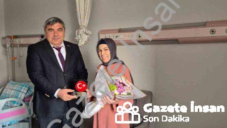 Öğretmenler Günü’nü hastanede geçiren Emine öğretmene moral ziyareti