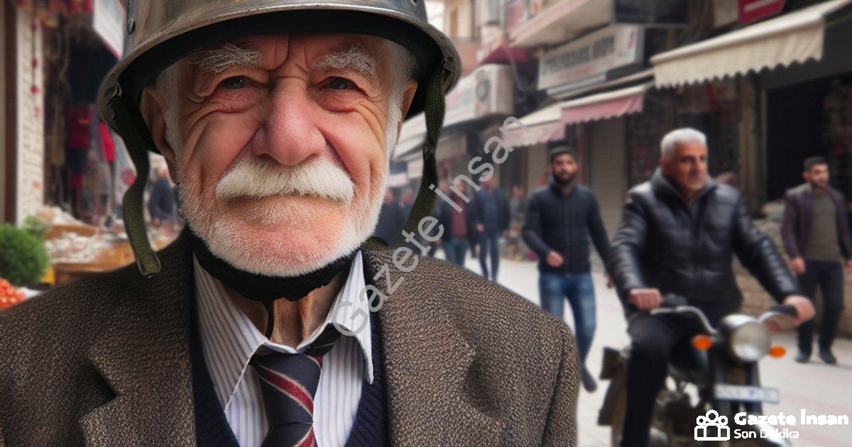 "Denizli'de Kask Yerine Miğfer Takan Dede Sosyal Medyayı Salladı" başlıklı haber için fotorealistik,