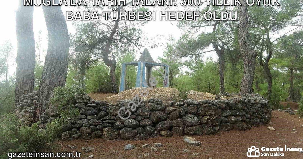 "Muğla'da Tarih Talanı: 300 Yıllık Oyuk Baba Türbesi Hedef Oldu" başlıklı haber için fotorealistik,