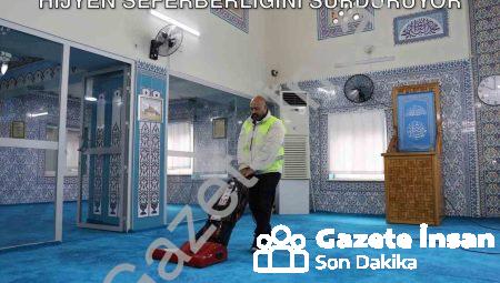 Yunusemre Belediyesi İbadethanelerde Hijyen Seferberliğini Sürdürüyor