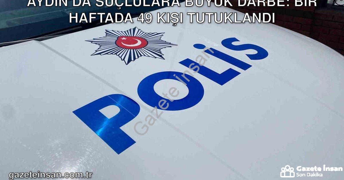 "Aydın’da Suçlulara Büyük Darbe: Bir Haftada 49 Kişi Tutuklandı" başlıklı haber için fotorealistik,